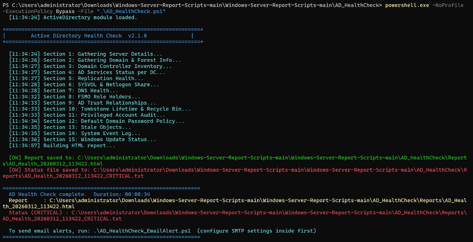 Active Directory script execution
